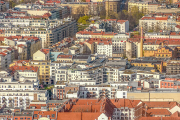 Fototapeta na wymiar Apartment buildings in Berlin-Prenzlauer Berg from above