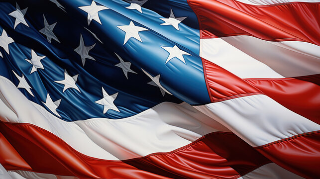 US American flag, Bright color. Generative Ai