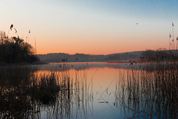 sunrise over the lake