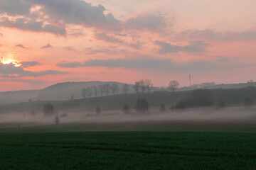 Fototapeta premium sunrise over the field