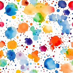 Seamless pattern of color watercolor splash on white background.  illustration watercolor seamless pattern.