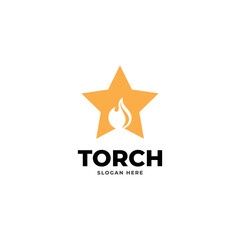 torch star logo vector template.