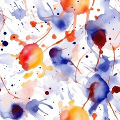 Seamless pattern of color watercolor splash on white background.  illustration watercolor seamless pattern.