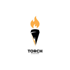 torch flame logo art design