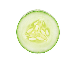 Slice of cucumber isolated on transparent background. PNG