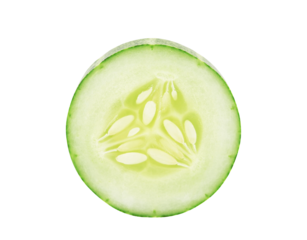 Slice of cucumber isolated on transparent background. PNG