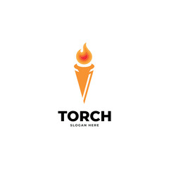 torch flame logo art design