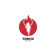 torch flame logo art design