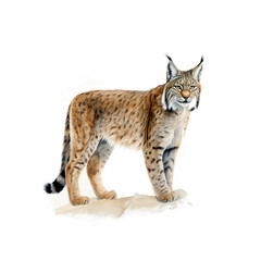 Luchs Illustration, Zeichnung, Wasserfarben, ideal für Bücher, Kinderbücher, Magazine, Blogs, Poster, T-Shirts, Plakate, weitere Tier im gleichen Stil verfügbar