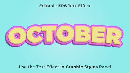Editable EPS Text Effect of October for Title and Poster
