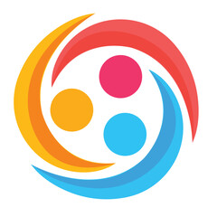 Abstract People symbol, togetherness and community concept design, creative hub, social connection icon, template and logo set