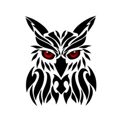 illustration vector graphic of owl tribal art tattoo