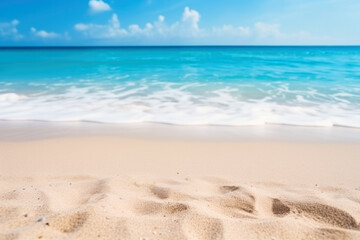 Fototapeta na wymiar Beautiful tropical beach and sea background with copy space for your text