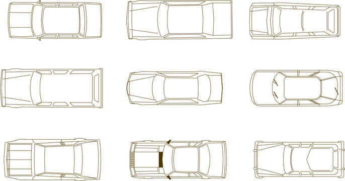 Family Suv Car Design Illustration Sketch Vector View From Above