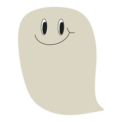 halloween spooky ghost cute cartoon groovy retro vintage mascot 