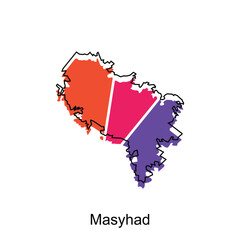 Masyhad City of Iran map vector illustration, vector design template