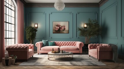 home interior design background scandinavian formal living room area hall design with daylight clean and clear creative space mockup backdrop template home background,ai generate