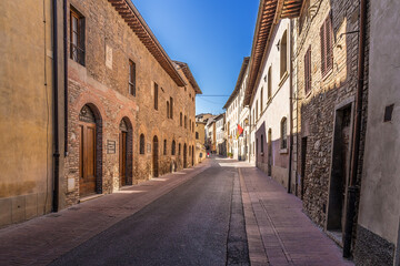 Fototapeta na wymiar San Gimignano, Italy. Historic center street (UNESCO list)