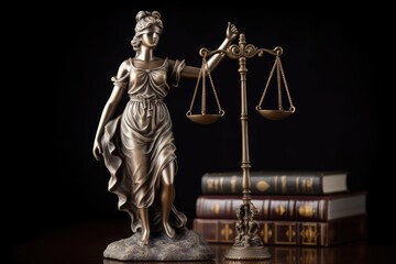Lady Justice, impartial and firm, in tribute. Nikon D850, 24mm lens, f/8, ISO 200., generative IA