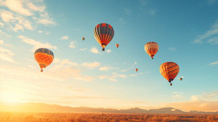 Naklejka premium Hot-Air Balloons in the sky.Generative AI