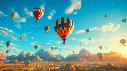 Obraz premium Hot-Air Balloons in the sky.Generative AI