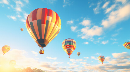 Fototapeta na wymiar Hot-Air Balloons in the sky.Generative AI
