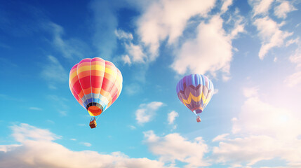 Naklejka premium Hot-Air Balloons in the sky.Generative AI