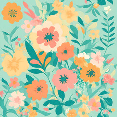Fototapeta na wymiar Seamless floral pattern 