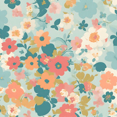 Fototapeta premium Seamless floral pattern 