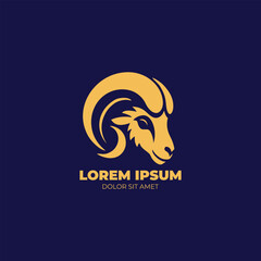 Abstract vector horns ram, sheep, goat, lamb animal sheep logo, Aries icon, goat sign.