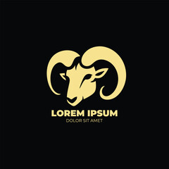 Abstract vector horns ram, sheep, goat, lamb animal sheep logo, Aries icon, goat sign.