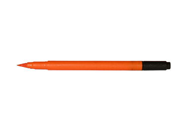 Orange felt-tip pen isolated on white background - obrazy, fototapety, plakaty