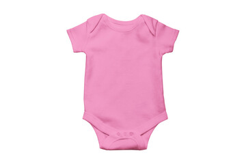 Blank pink baby bodysuit isolated