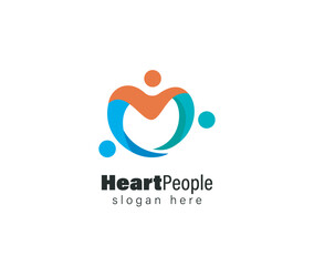 Foundation Heart People logo sign illustration 