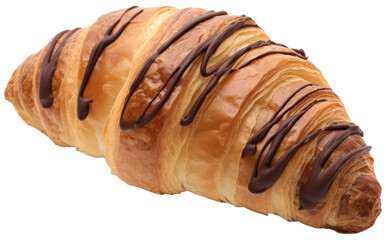 Chocolate Croissant. Isolated on Transparent Background. generative ai