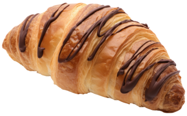Chocolate Croissant. Isolated on Transparent Background