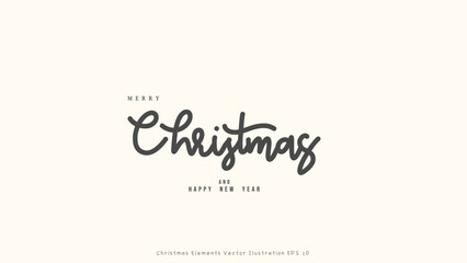 Merry Christmas and happy new year handwriting on background ,Element in Christmas holiday , illustration Vector