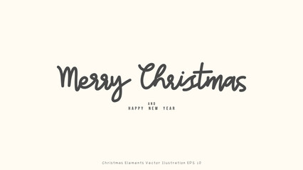Merry Christmas and happy new year handwriting on background ,Element in Christmas holiday , illustration Vector