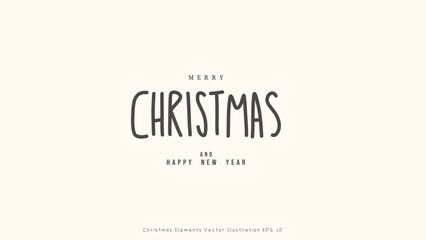 Merry Christmas and happy new year handwriting on background ,Element in Christmas holiday , illustration Vector