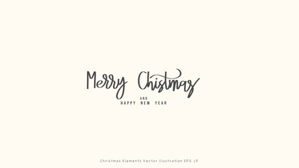 Merry Christmas and happy new year handwriting on background ,Element in Christmas holiday , illustration Vector