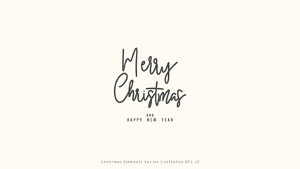 Merry Christmas and happy new year handwriting on background ,Element in Christmas holiday , illustration Vector