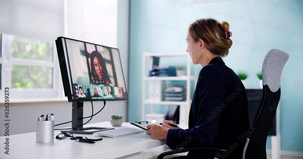 Poster virtual job interview webcast