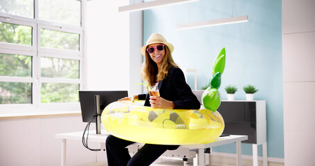 Funny Summer Vacation In Office
