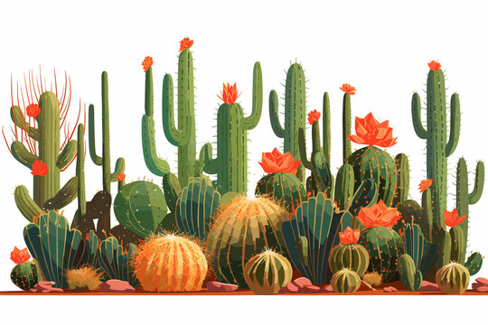 cactus garden with a variety of succulents cactus