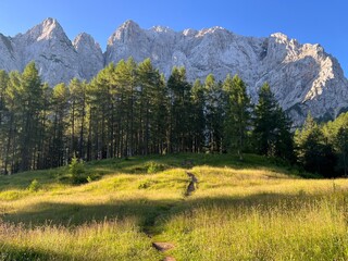Fototapeta na wymiar Beautiful Julian Alps in Slovenia landscape