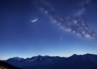 night sky and moon