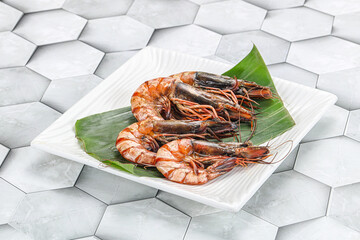 Cooked tiger prawn in the pate
