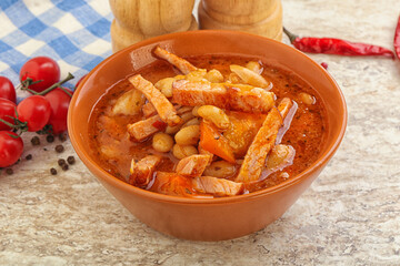 Roasted pork with white beans