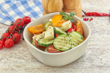 Greek salad with feta cheese