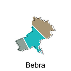 Bebra map, colorful outline regions of the German country. Vector illustration template design